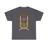 Justice Tarot Card Graphic T-Shirt - Heavy Cotton Classic Fit Tee - Unisex White