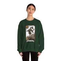 The Fool Tarot Card Graphic Sweatshirt - Heavy Blend Crewneck Fleece - Unisex White