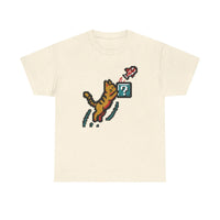 8-Bit Pixel Gaming Cats Graphic T-Shirt - Heavy Cotton Classic Fit Tee - Unisex White