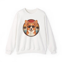 Corgi 70s Sunset Aviators Sweatshirt - Heavy Blend Fleece Crewneck - Unisex White