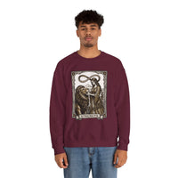 Strength Tarot Card Sweatshirt - Heavy Blend Crewneck Fleece - Unisex White