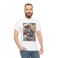 Ronin and the Wave Ukiyo-e T-Shirt - Heavy Cotton Classic Fit Tee - Unisex Off White