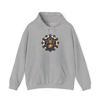 Alchemist Cat Sacred Geometry Hoodie - Soft Heavy Blend Pullover - Unisex White