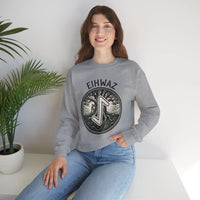 Eihwaz Yew Tree Rune Sweatshirt - Medium-Heavy Fleece Crewneck - Unisex White