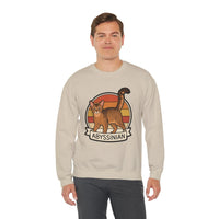 Abyssinian Retro 70s Sunset Sweatshirt - Heavy Blend Classic Crewneck - Unisex White