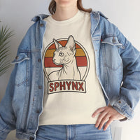 Sphynx Retro 70s Sunset Graphic T-Shirt - Heavy Cotton Classic Fit Tee - Unisex Off White