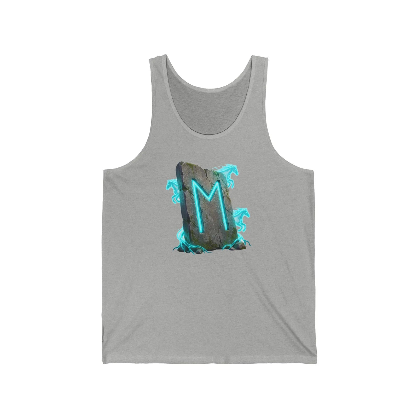 Ehwaz Rune Spirit Horses Tank Top - Lightweight Cotton Retail Fit Jersey - Unisex Athletic Heather