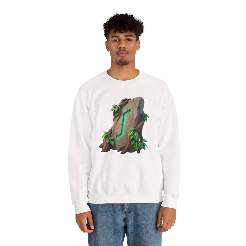 Eihwaz Rune Yggdrasil Tree Sweatshirt - Heavy Blend Classic Crewneck - Unisex Off White