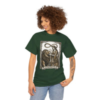 Tarot Strength Card Graphic T-Shirt - Heavy Cotton Classic Fit Crewneck - Unisex White