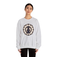 Meditating Dog Sacred Geometry Sweatshirt - Heavy Blend Fleece Crewneck - Unisex White