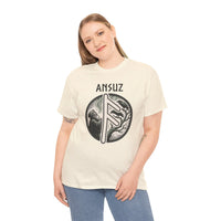 Ansuz Rune Divine Speech Graphic T-Shirt - Heavy Cotton Classic Fit Tee - Unisex White