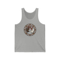 Cat and Raven Norse Woodcut Tank Top - Lightweight Ringspun Cotton Jersey - Unisex White