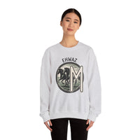 Ehwaz Divine Twins Horse Sweatshirt - Heavy Blend Cotton Blend Crewneck - Unisex White