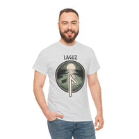 Laguz Rune Water Moon T-Shirt - Heavy Cotton Classic Fit - Unisex White