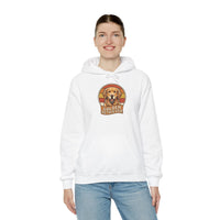 Golden Retriever Retro 70s Sunset Hoodie - Heavy Blend Fleece Pullover - Unisex White