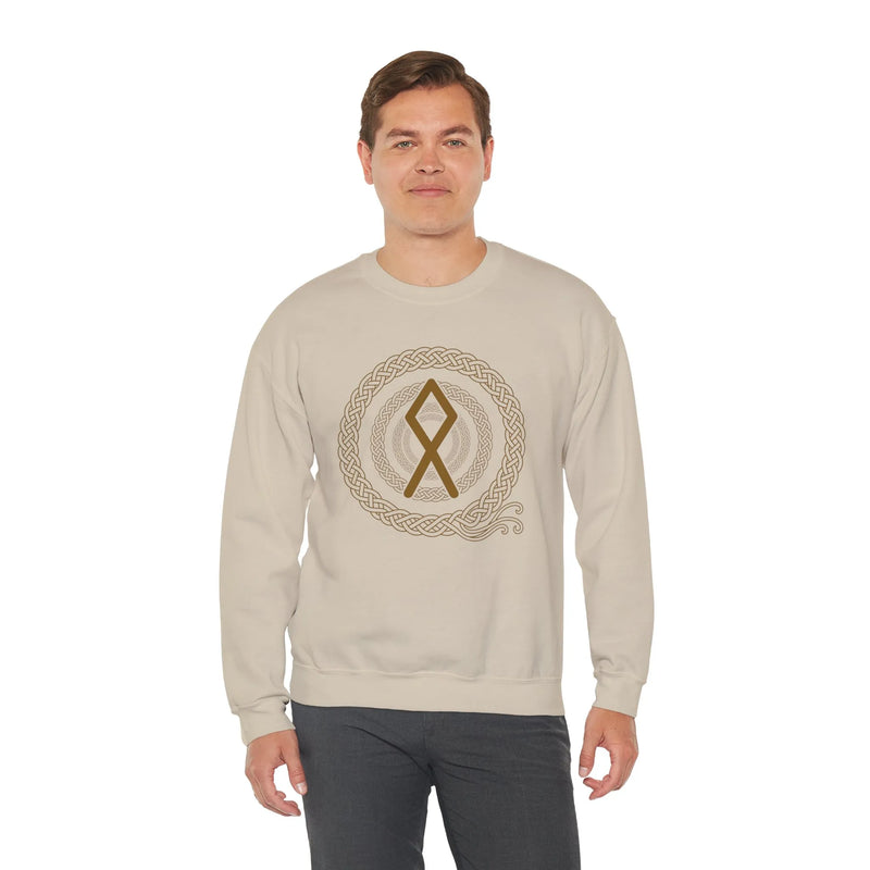 Othala Rune Inheritance Sweatshirt - Heavy Blend Crewneck Fleece - Unisex Off White