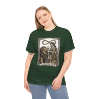Tarot Strength Card Graphic T-Shirt - Heavy Cotton Classic Fit Crewneck - Unisex White