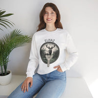 Elhaz Rune Protection Stag Sweatshirt - Medium-Heavy Cotton-Poly Crewneck - Unisex White