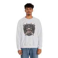 Rocker Cats Band Crest Sweatshirt - Heavy Blend Cotton-Poly Crewneck - Unisex White