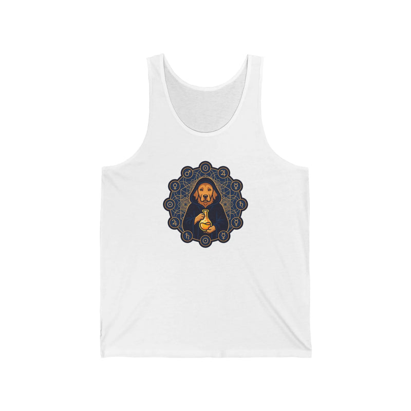 Alchemist Dog Sacred Geometry Tank Top - Lightweight Jersey Cotton Retail Fit - Unisex Athletic Heather