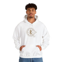 Raido Rune Journey Graphic Hoodie - Heavy Blend Fleece Pullover - Unisex White