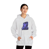Thurisaz Rune Lightning Graphic Hoodie - Heavy Blend Fleece Pullover - Unisex White