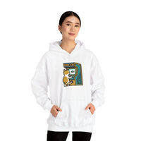 Arcade Gaming Pixel Cat Hoodie - Classic Fit Cotton Blend Pullover - Unisex White