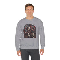 Viking Berserker Dogs Graphic Sweatshirt - Medium Weight Cotton Poly Crewneck - Unisex White