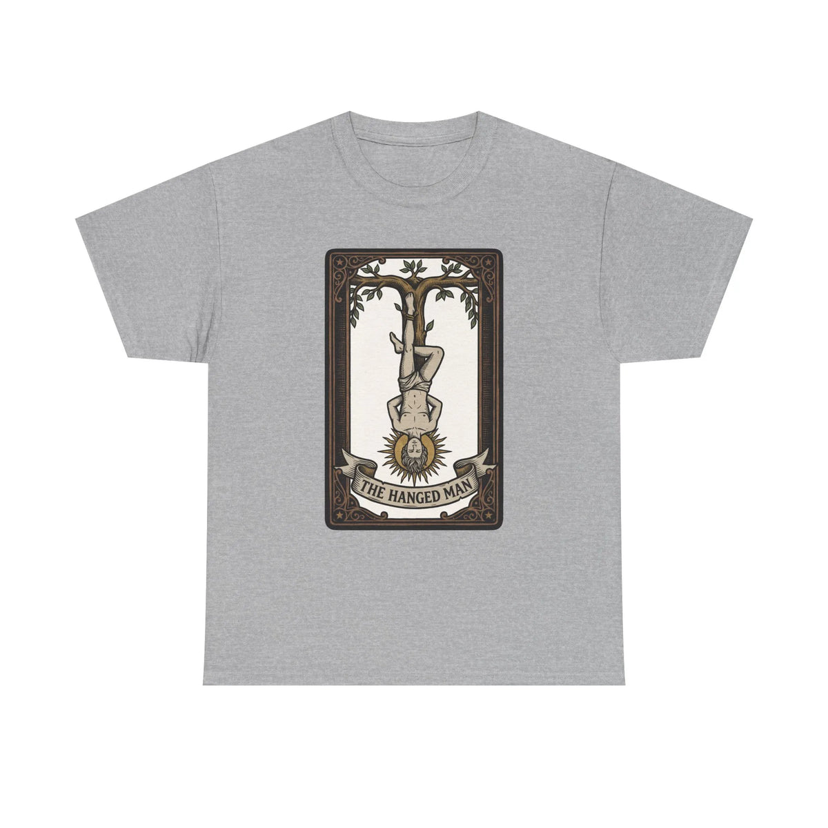 The Hanged Man Tarot Card T-Shirt - Heavy Cotton Classic Fit Tee - Unisex White
