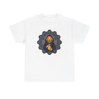Alchemist Dog Sacred Geometry T-Shirt - Heavy Cotton Classic Fit Tee - Unisex White