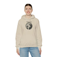 Thurisaz Rune Wolf Graphic Hoodie - Heavy Blend Fleece Pullover - Unisex White