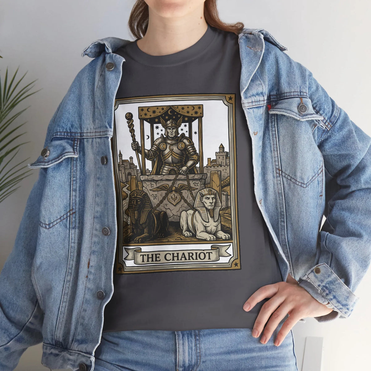 The Chariot Tarot Card T-Shirt - Heavy Cotton Classic Fit Tee - Unisex White
