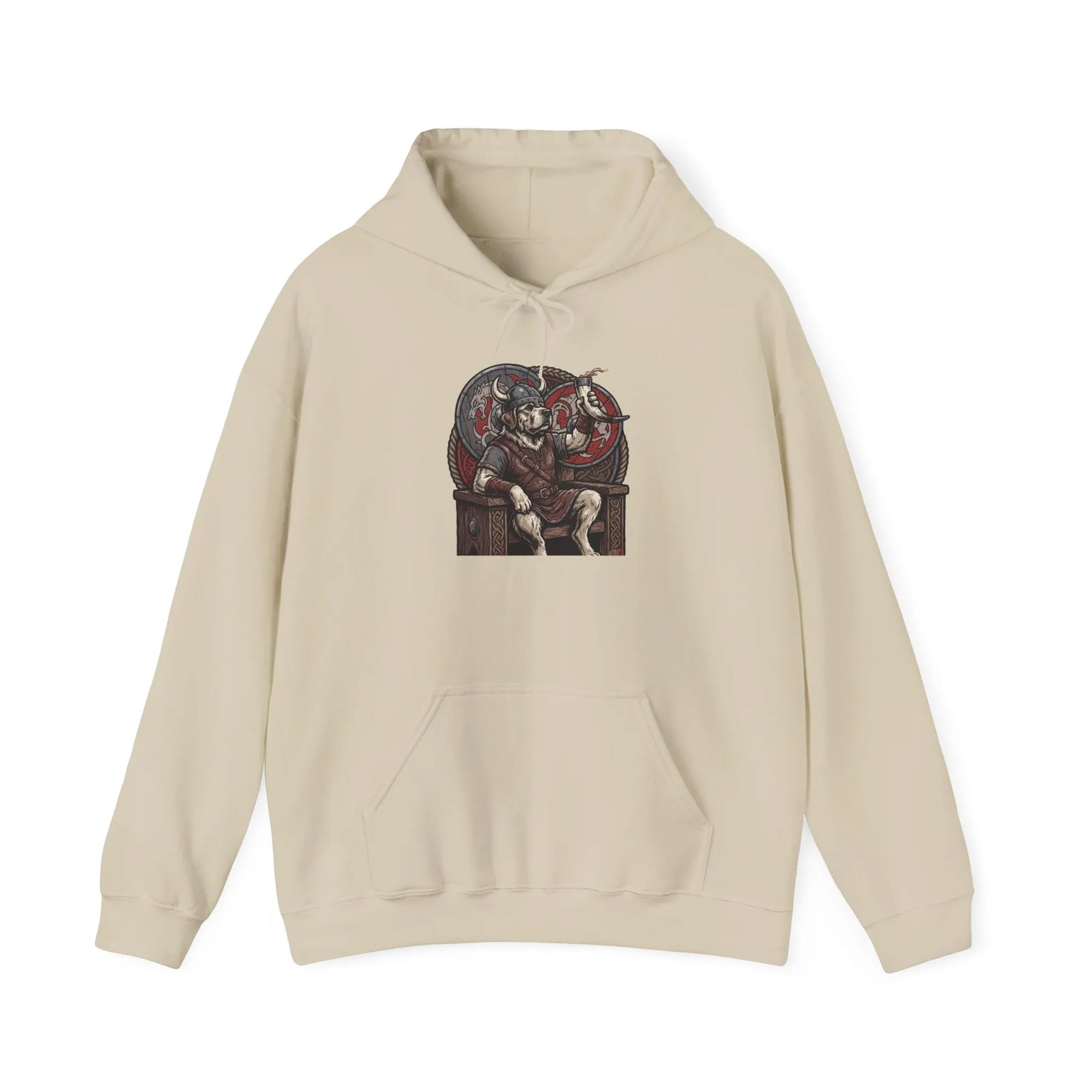 Viking Berserker Dogs Hoodie - Heavy Blend Warm Fleece Pullover - Unisex White