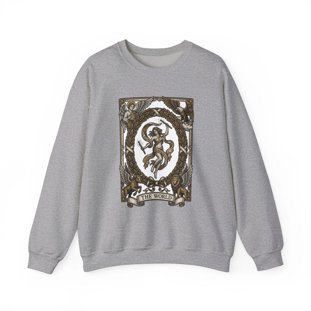 The World Tarot Card Sweatshirt - Heavy Blend Fleece Crewneck - Unisex White
