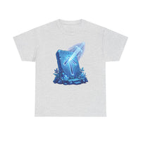 Tiwaz Tyr Sky Sword Graphic T-Shirt - Heavy Cotton Classic Fit Tee - Unisex White