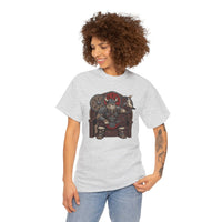 Viking Berserker Cat Graphic T-Shirt - Heavyweight 100% Cotton Classic Tee - Unisex White