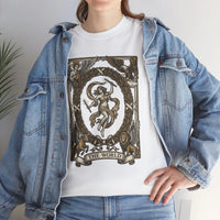 The World Tarot Card Graphic T-Shirt - Heavy Cotton Classic Fit Tee - Unisex White