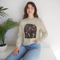 Viking Berserker Dogs Graphic Sweatshirt - Medium Weight Cotton Poly Crewneck - Unisex White