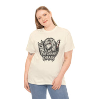 Headbanger Rocker Dogs Graphic T-Shirt - Heavy Cotton Classic Fit Tee - Unisex White
