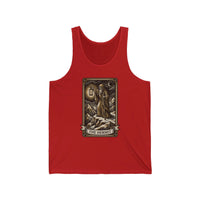 Hermit Tarot Card Graphic Tank Top - Lightweight Ringspun Cotton Retail Fit - Unisex White