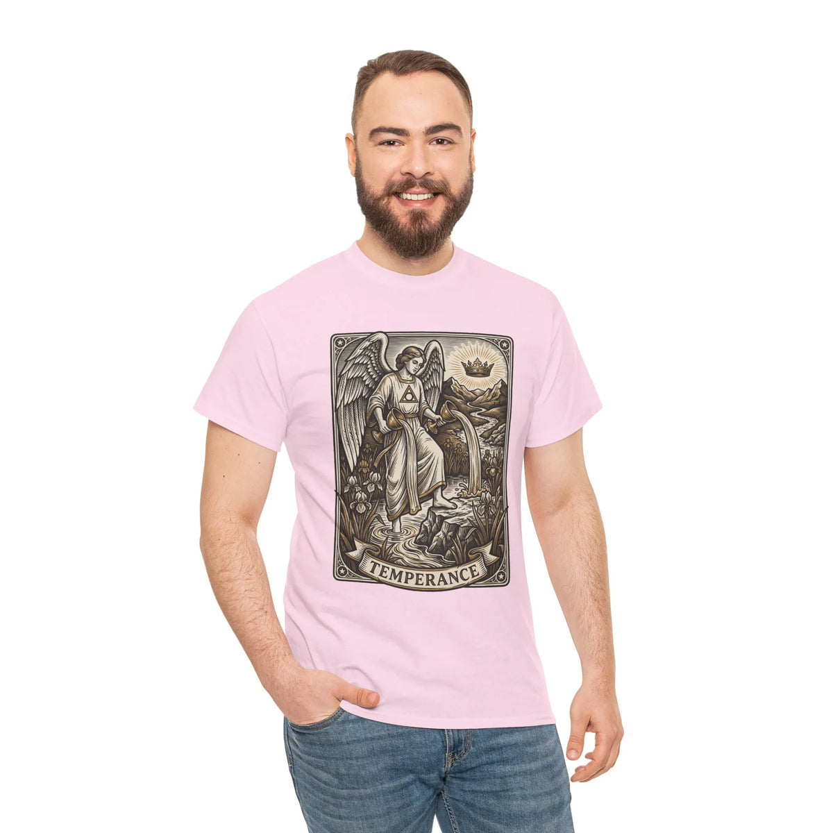 Temperance Angel Tarot Card T-Shirt - Heavy Cotton Classic Fit Tee - Unisex White