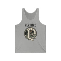 Perthro Rune Lot Cup Graphic Tank Top - Lightweight Airlume Cotton Jersey - Unisex White