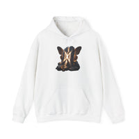 Dagaz Rune Butterfly Graphic Hoodie - Heavy Blend Fleece Pullover - Unisex White