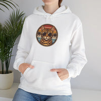 Bengal Cool Cat Aviators Hoodie - Soft Cotton Blend Pullover - Unisex White