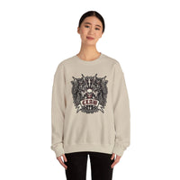 Rocker Cats Band Crest Sweatshirt - Heavy Blend Cotton-Poly Crewneck - Unisex White