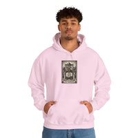 The Emperor Tarot Card Hoodie - Heavyweight Cotton Blend Pullover - Unisex White