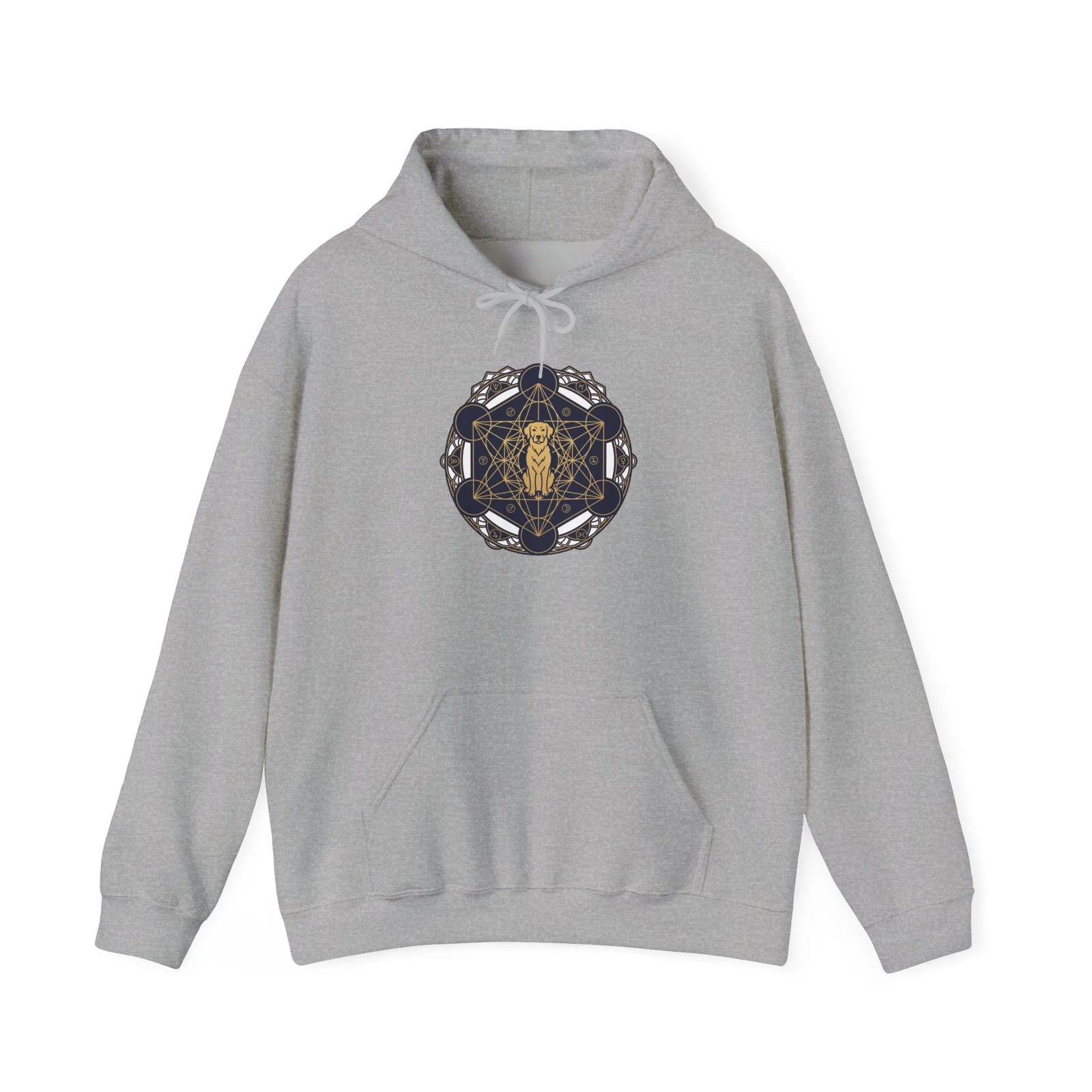 Metatron's Hound Sacred Geometry Hoodie - Heavy Blend Cotton-Poly Fleece Pullover - Unisex White