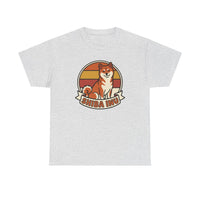 Shiba Inu Retro Sunset Graphic T-Shirt - Heavyweight Cotton Classic Fit - Unisex White