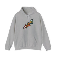 8-Bit Pixel Gaming Dog Fetch Quest Hoodie - Medium Heavy Blend Fleece Pullover - Unisex Off White
