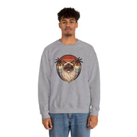 Ragdoll Cool Cat 70s Sunset Aviators Sweatshirt - Classic Fit Midweight Crewneck - Unisex White